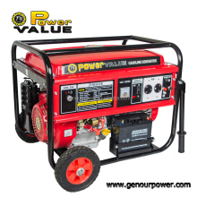 Diseño común 4KW 5KW 6KW Generador Precios, generador de gasolina manual 220 voltios, generador de gasolina portátil 5000W 5KVA